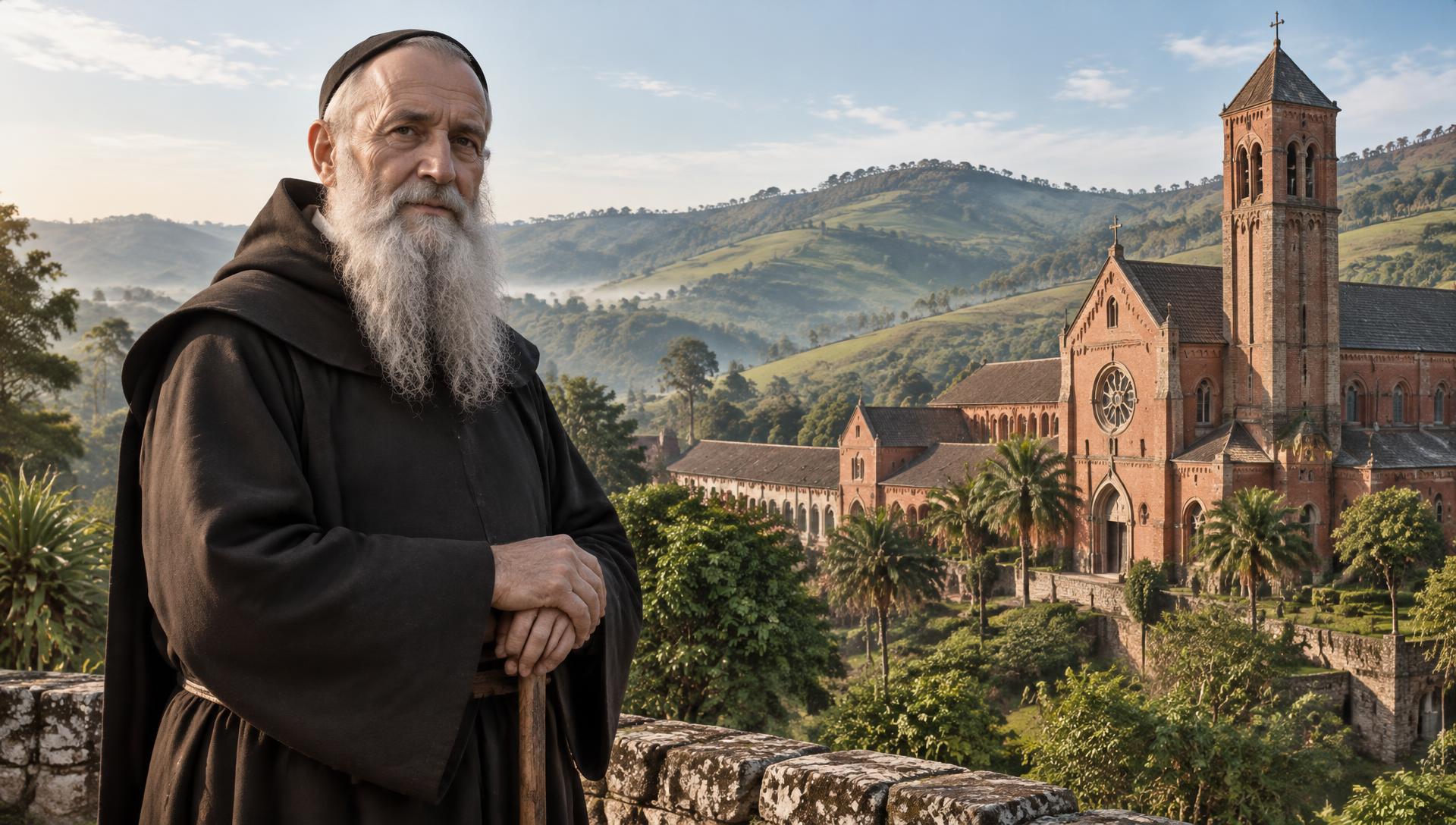 Abbot Francis Pfanner overlooking Mariannhill monastery